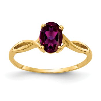 14k 7x5mm Oval Rhodolite Garnet ring