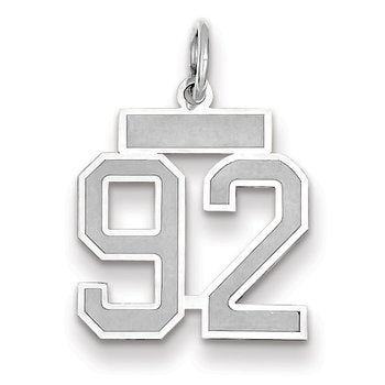 14kw Small Satin Number 92 Charm