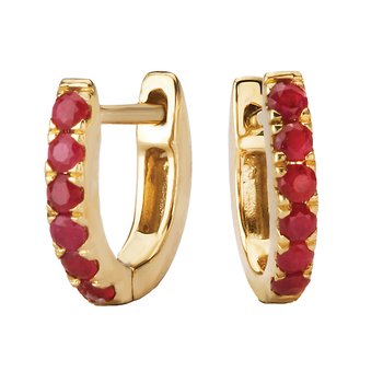 Ruby Gem Huggie Earrings