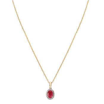 Ruby and Diamond Fashion Necklace
