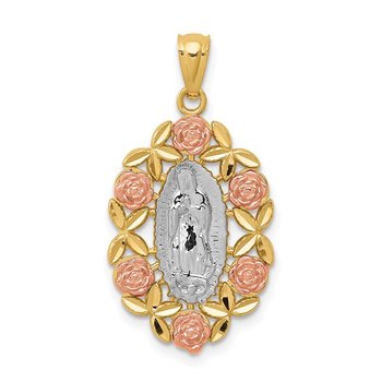 14K Two-Tone w/White Rhodium Guadalupe Pendant
