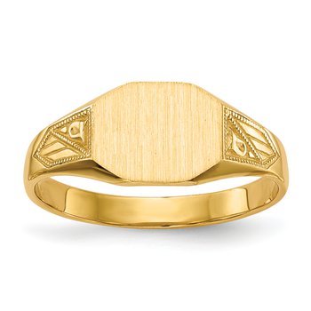 14k 8.5x7.0mm Closed Back Signet Ring