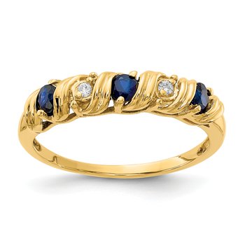 14k 2.75mm Sapphire A Diamond ring