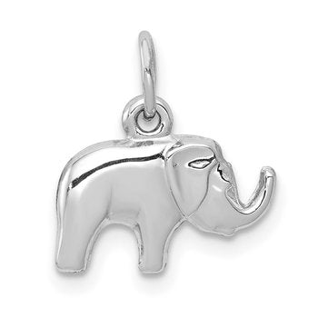 14k White Gold Elephant Charm
