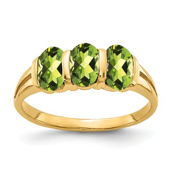 14k 6x4mm Oval Peridot ring