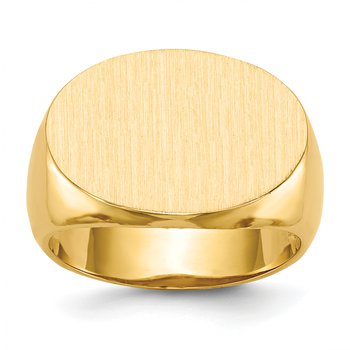 14k 20.5x14.0mm Open Back Mens Signet Ring
