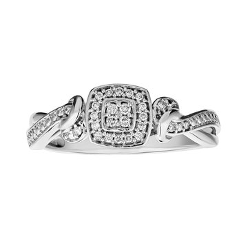 10k Yellow Gold Halo Diamond 0.10 Ctw Available in White, Yellow or Rose Gold