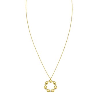 14K Diamond Circle Bauble Necklace