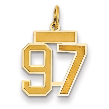 14k Small Satin Number 97 Charm