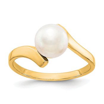 14k 7mm FW Cultured Pearl ring