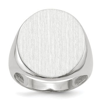 14k White Gold 17.0x20.5mm Closed Back Mens Signet Ring