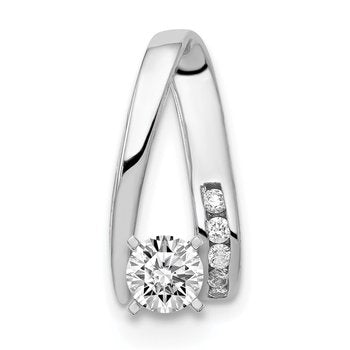 14k White Gold Peg-Set AAA Diamond Semi-Mount Slide Fits up to 2mm Regular/6mm Fancy or Reversible Omega