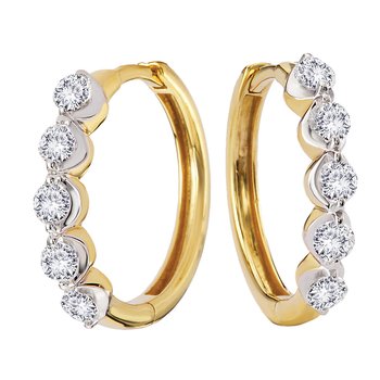 Two-Toned Lab Grown Diamond Huggie Earrings