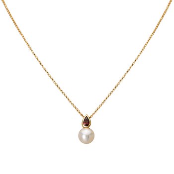 14kt Pearl and Garnet Necklace