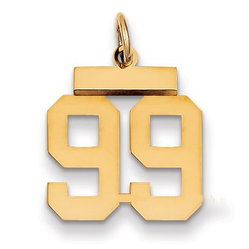 14k Small Polished Number 99 Charm