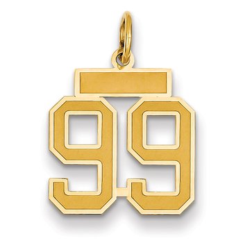 14k Small Satin Number 99 Charm