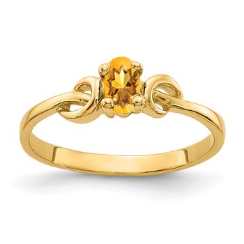 14k 5x3mm Oval Citrine ring