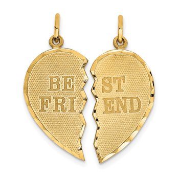 14k BEST FRIEND Diamond-cut 2-piece Charm