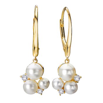 14kt Diamond and Pearl Earrings