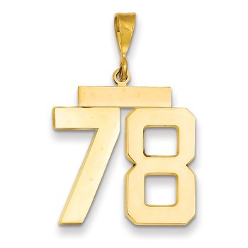 14k Large Polished Number 78 Charm