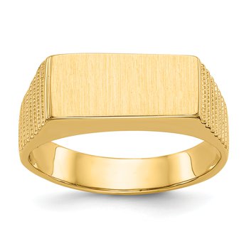 14k 15.0x7.0mm Open Back Mens Signet Ring
