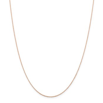 14K Rose Gold 18 inch .5mm Baby Rope with Spring Ring Clasp Chain