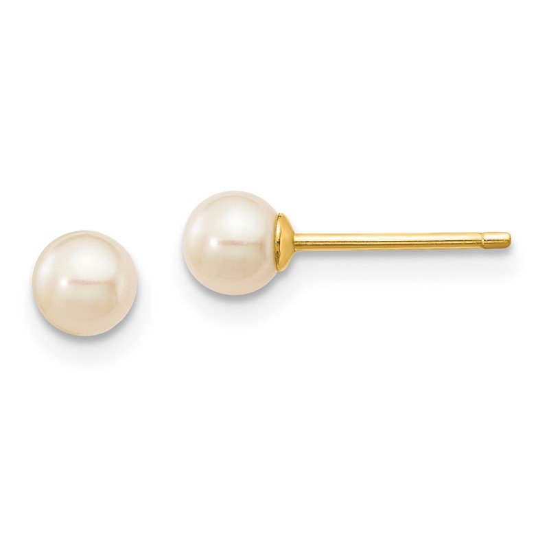 3pc Set! 14k Gold Pearl 15in Necklace, Earrings, & 5.5in Bracelet