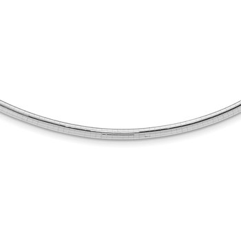 14k White Gold Polished 4mm Standard Weight 16 inch Domed Omega Necklace