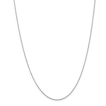 14K White Gold 14 inch 1mm Singapore with Spring Ring Clasp Chain