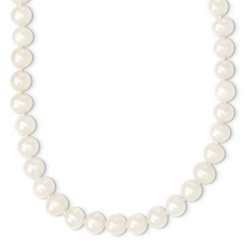 9-10mm White Semi-Round Freshwater Cultured Pearl Endless 80 inch Necklace