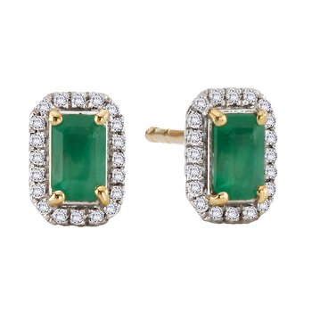 Diamond and Emerald Sapphire Fashion Earrings
