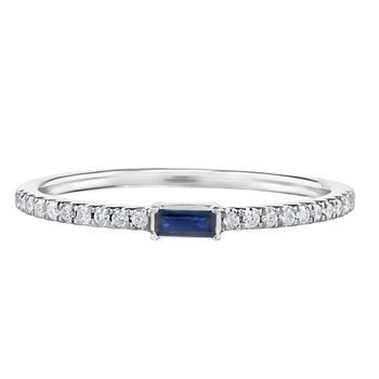 TriUnity™ 14K Yellow Gold Pave Set Band Emerald Baguette Center 21 Stones 3/20 Ctw 0.60 Ctw