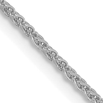 14K White Gold 10 inch 1.25mm Diamond-cut Spiga with Lobster Clasp Anklet