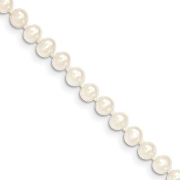 14k 4-5mm White Semi-Round Freshwater Cultured Pearl 12 inch Necklace