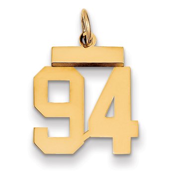 14k Small Polished Number 94 Charm