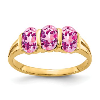 14k 6x4mm Oval Pink Sapphire ring