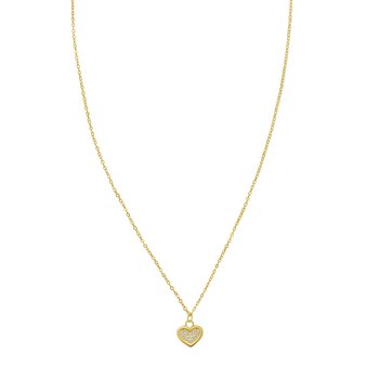 14K Petite Diamond Heart Necklace