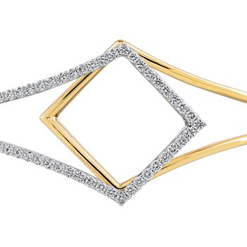Bangle: 14TT Geometric Negative Space Asymmetrical Diamonds 85 Rd. 1.00 Ctw
