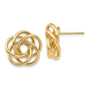 14k Polished Love Knot Post Earrings