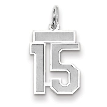 14kw Small Satin Number 15 Charm