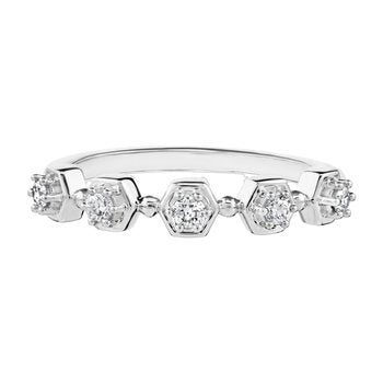 TriUnity™ 10K Yellow Gold Geometric Shapes Prong Set Diamonds Stackable 0.15 Ctw