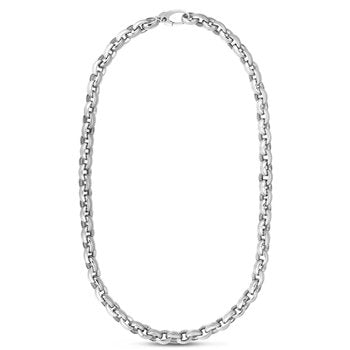 Sterling Silver 8.5in Platinum Plating Polished Bracelet with Spring Ring Clasp