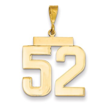 14k Large Polished Number 52 Charm