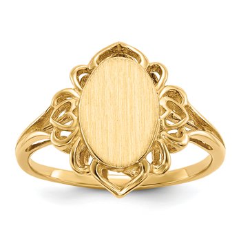 14k 7.5x10.5mm Open Back Signet Ring