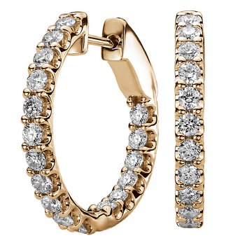 Ladies Fashion Diamond Hoop Earrings