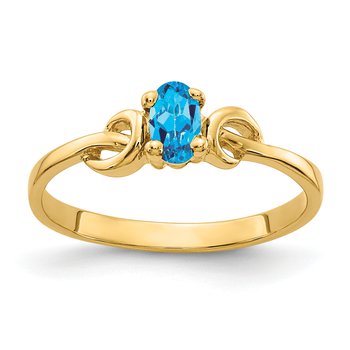 14k 5x3mm Oval Blue Topaz ring