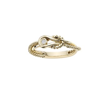 14K Yellow Gold Polished Italian Cable Size-7 Ring