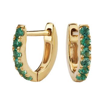Emerald Gem Huggie Earrings