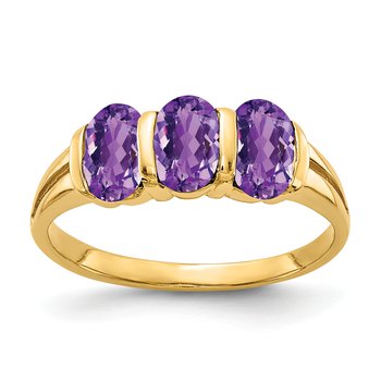 14k 6x4mm Oval Amethyst ring
