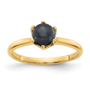 14k 5.5mm Black FW Cultured Pearl ring